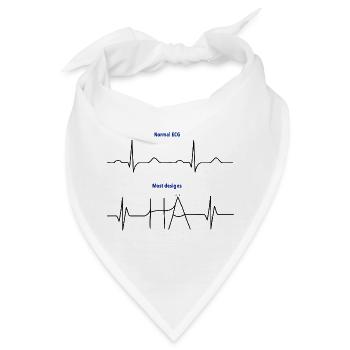 Elektrokardiogramm (EKG) - Normal versus Hä? - Bandana - Weiß - Vorne
