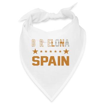 Barcelona Spanien Retro Design - Bandana - Weiß - Vorne