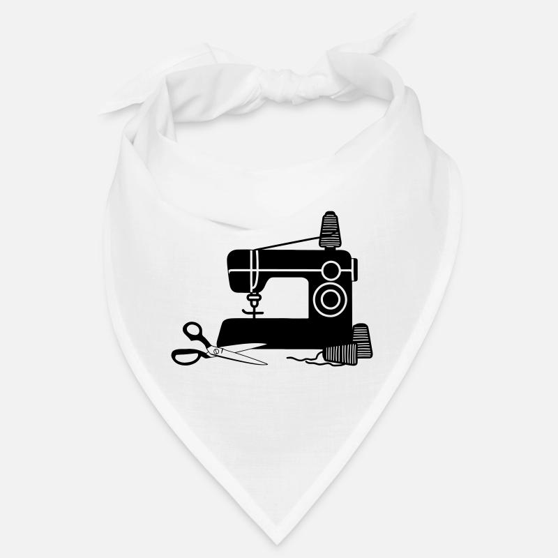 Sewing machine logo sewing shop with thread and scissors Bandana