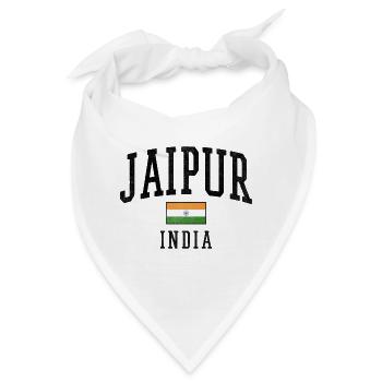 Jaipur Indien Flaggenmotiv Grafik - Bandana - Weiß - Vorne