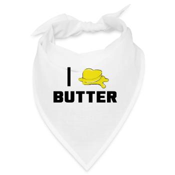 Ich liebe Butter - Bandana - Weiß - Vorne
