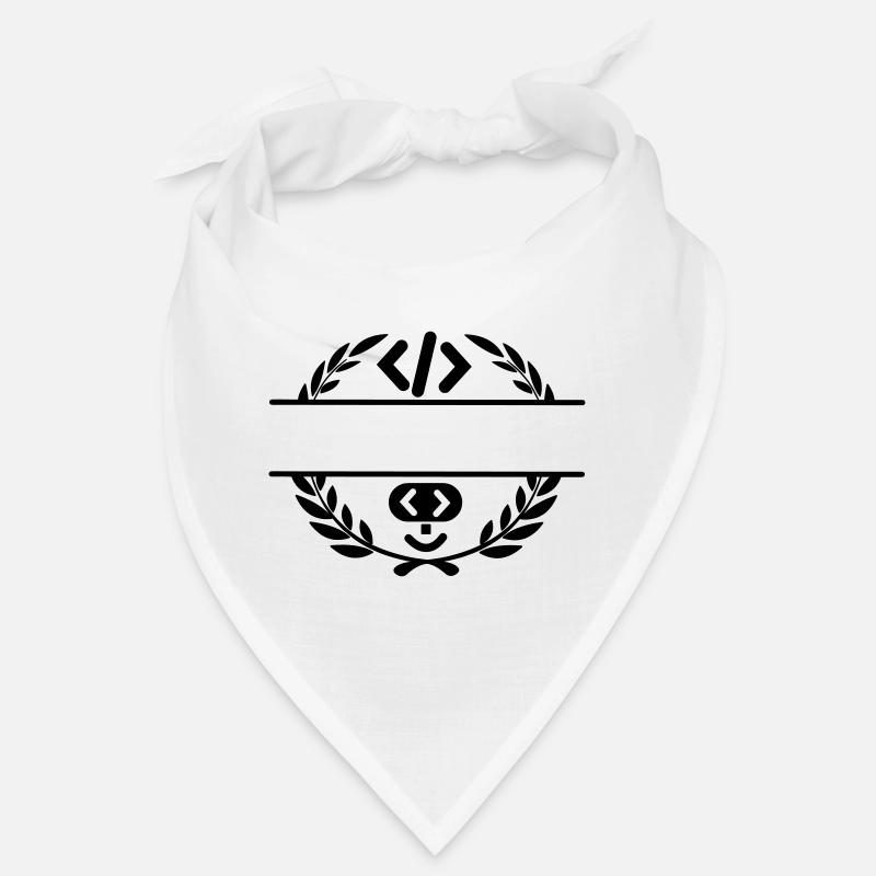 Code-Logo und Code-Smiley im Lorbeerkranz Bandana