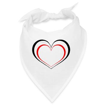 Herzchen - Bandana - Weiß - Vorne