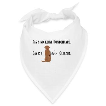 Kein Hundehaar, Labbi-Glitzer! - Bandana - Weiß - Vorne