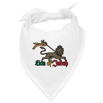 Lion of Judah - Jah Rastafari - Reggae Rasta Roots - Bandana - Weiß - Vorne