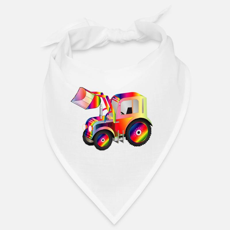 Traktor Frontlader in bunten RegenbogenFarben Bandana