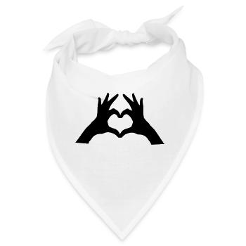 hands heart - Bandana - Weiß - Vorne