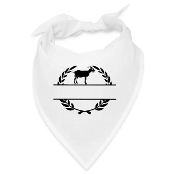 Ziegenkäse Monogramm Lorbeerkranz - Bandana - Weiß - Vorne
