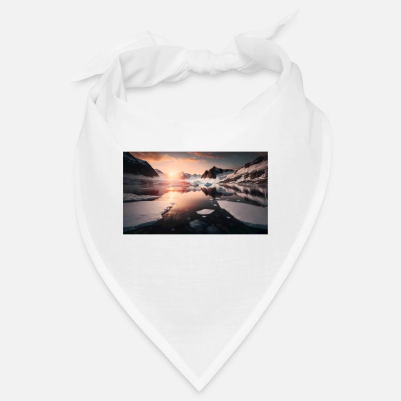 Snow-capped mountain, generative AI Bandana