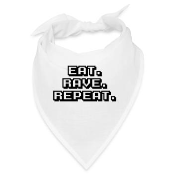 eat rave repeat - Bandana - Weiß - Vorne