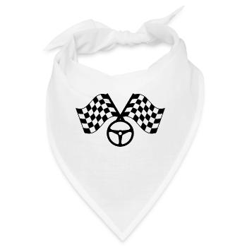 racing flag/ Zielflagge Design - Bandana - Weiß - Vorne