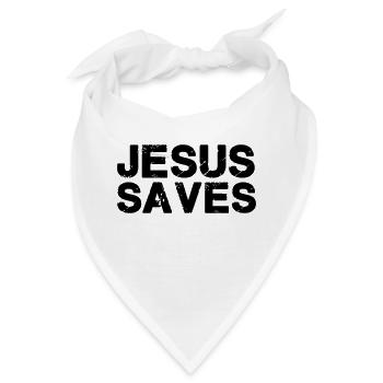 jesus saves - Bandana - Weiß - Vorne