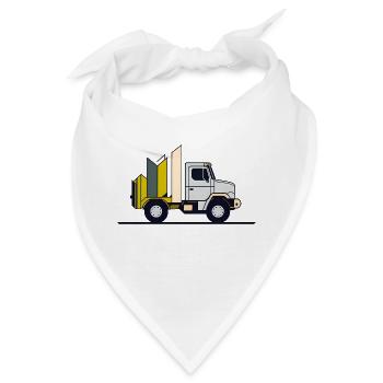 Einfacher geometrischer LKW - Bandana - Weiß - Vorne