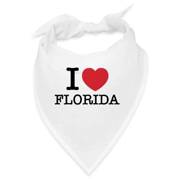 Ich liebe Florida | I Herz Florida | Florida - Bandana - Weiß - Vorne