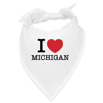 Ich liebe Michigan | Michigan | I Herz Michigan - Bandana - Weiß - Vorne