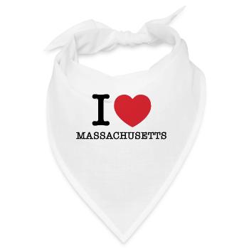 Ich liebe Massachusetts | I Heart Massachusetts - Bandana - Weiß - Vorne