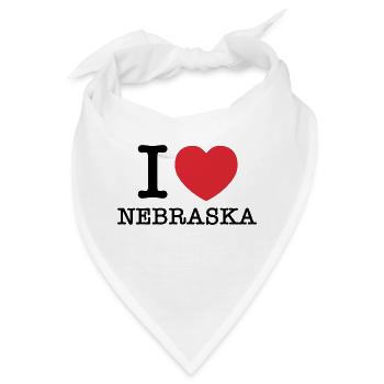 Ich liebe Nebraska | Nebraska | I Herz Nebraska - Bandana - Weiß - Vorne
