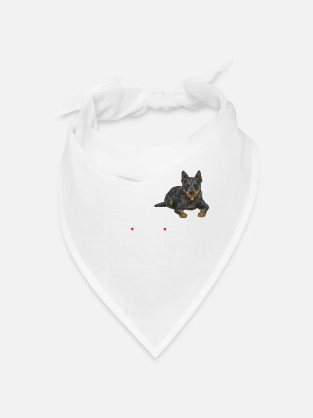 Australian Cattle Dog Red Blue Heeler - Bandana - Weiß - Vorne