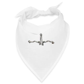 Knochen EKG - Bandana - Weiß - Vorne