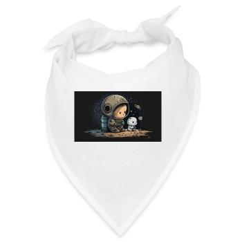 Stellar Companions: Niedlicher Astronautenjunge mit seinem - Bandana - Weiß - Vorne