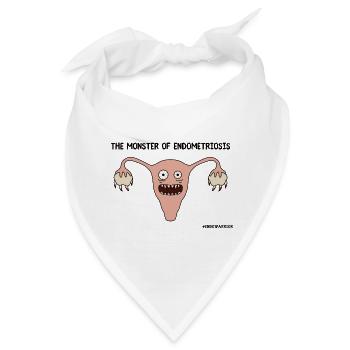 Das Monster der Endometriose - Bandana - Weiß - Vorne
