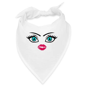 kiss face - Bandana - Weiß - Vorne