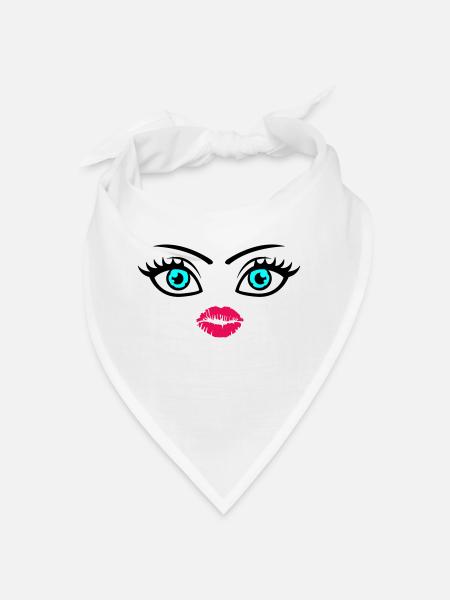 kiss face - Bandana - white - Front