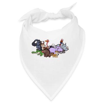Niedliche Wildtiere - Bandana - Weiß - Vorne