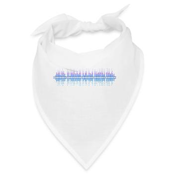 Schallwellen Musikwelle Vintage Retro DJ Herz Scheibe - Bandana - Weiß - Vorne