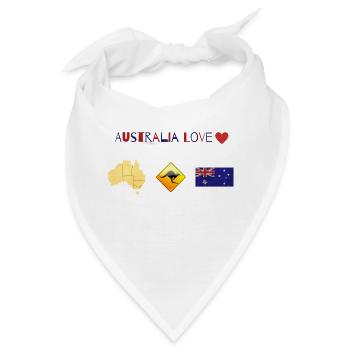 Australien, Australia Love, Australien Liebe - Bandana - Weiß - Vorne
