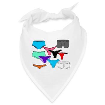 Dessous-Logo mit Slip und Unterhose - Bandana - Weiß - Vorne