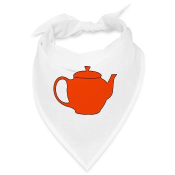 Teekanne Tee Kanne Frühstück Genuss Getränk - Bandana - Weiß - Vorne