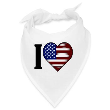 I ♥️ USA | Ich liebe die Vereinigten Staaten - Bandana - Weiß - Vorne