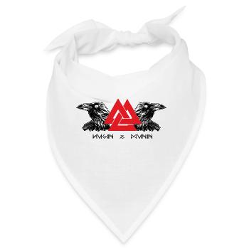 Hugin & Munin Vikings Odins Raben Kelten Design - Bandana - Weiß - Vorne