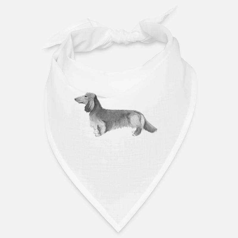 Dackel - Dackel Langhaar - Bandana - Weiß