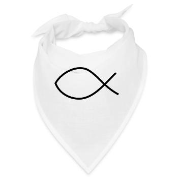 Fisch christliches Symbol - Bandana - Weiß - Vorne