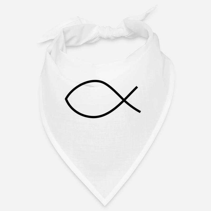 Fish christian symbol - Bandana - white