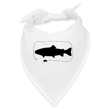 Forelle mit Wobbler - Bandana - Weiß - Vorne