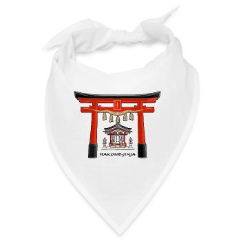 Hakone - jinja, Torii, Ashi See, Japan Zeichnung - Bandana - Weiß - Vorne
