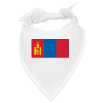 Mongolei Flagge / Drapeau Mongolie - Bandana - Weiß - Vorne