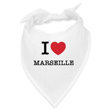 Ich liebe Marseille | Marseille | I Herz Marseille - Bandana - Weiß - Vorne