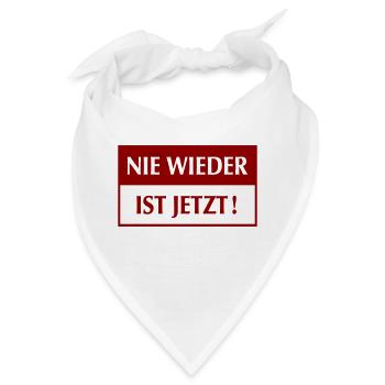 nie wieder ist jetzt - neutral - invertiert - Bandana - Weiß - Vorne