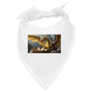 Ein realistischer böser Drache, der wie ein Wolf Hühner jagt - Bandana - Weiß - Vorne