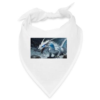 Ein realistischer, majestätischer weißer Eisdrache - Bandana - Weiß - Vorne