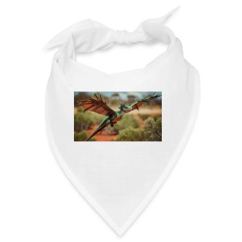 Ein realistischer grün-orangefarbener Drache im Outback - Bandana - Weiß - Vorne