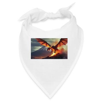 Ein realistischer, majestätischer dunkler Drachenvulkan - Bandana - Weiß - Vorne