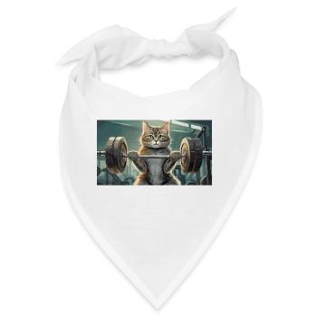 Wortspiel mehrdeutiger deutscher Ausdruck - Muskelkater - Bandana - Weiß - Vorne
