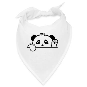 Schüchterner Panda versteckt sich und Hi 21-5 - Bandana - Weiß - Vorne