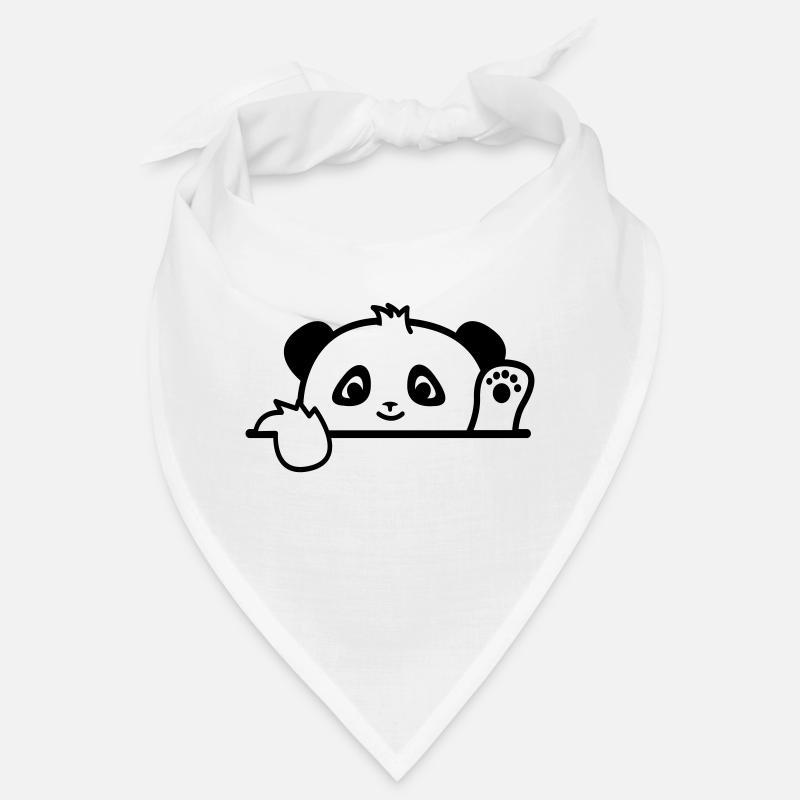 panda timide qui se cache et salut 21-5 - Bandana - blanc