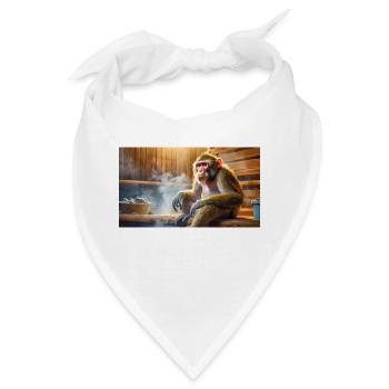Wortspiel mehrdeutiger Ausdruck – Affenhitze - Bandana - Weiß - Vorne